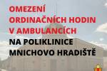 Ilustrační foto - Omezení ordinačních hodin ambulancí na Poliklinice Mnichovo Hradiště