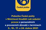 Sobotní provoz České pošty v Mnichově Hradišti se ruší také v měsíci dubnu Ilustrační foto - Sobotní provoz České pošty v Mnichově Hradišti se ruší také v měsíci dubnu
